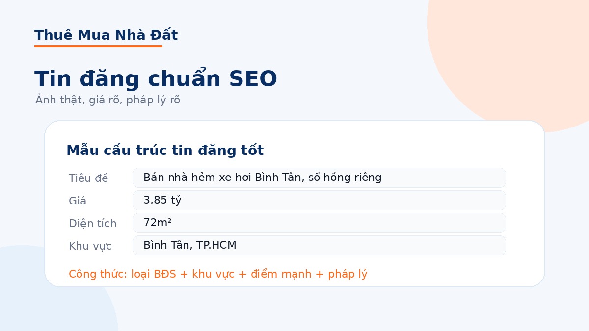 Cách viết tin đăng bán nhà đất chuẩn SEO để tăng khách gọi
